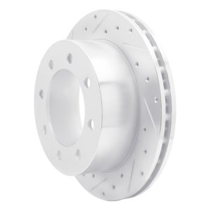 Ford E-150 Brake Rotor (1) - Rear Left - R1 Concepts - Drilled & Slotted - Silver - `99-`07